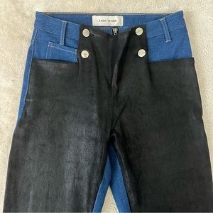 Each x Other Genuine Leather Denim High Rise Skinny Sailor Jeans sz 26
